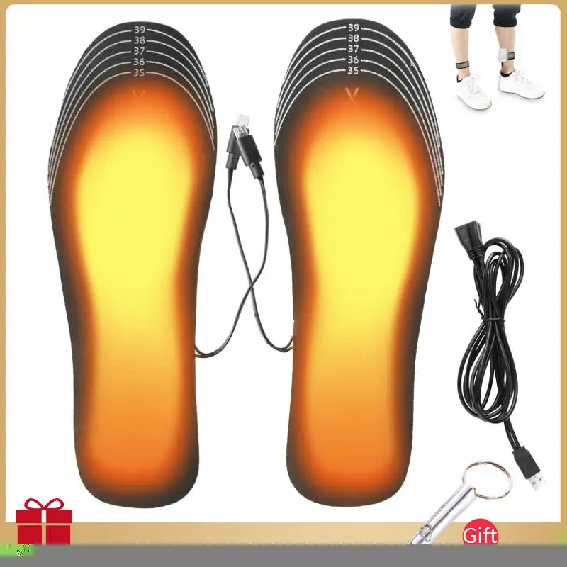 

USB Heated Shoe Insoles Electric Foot Warming Pad Feet Warmer Sock Pad Mat Winter Outdoor Sports Foot Thermal Heating Insoles
