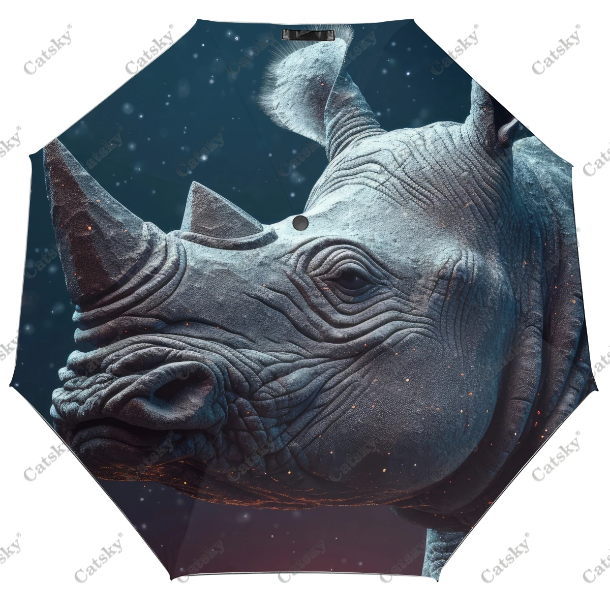 

Rhinoceros and African Savana Folding Umbrella Automatic Open & Close Travel Umbrella Compact Lightweight Windproof Umbrellas