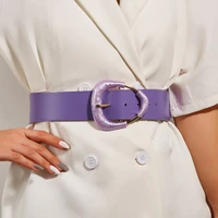 fashion pu belt for women designer brand metal silicone buckle waist strap female jeans dress trouser decorative waistband