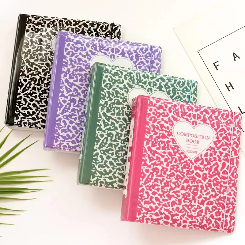 

Kawaii A6 Binder Kpop Photo Album Storage Book Card Holder Stone pattern Idol Photocard Collect Book with 25pcs Sleeves Journal