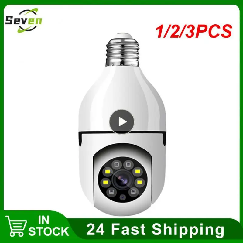 

1/2/3PCS E27 Bulb Wifi Surveillance Camera Indoor 4X Digital Zoom AI Human Detect Full Color Night Vision Wireless Camera Smart