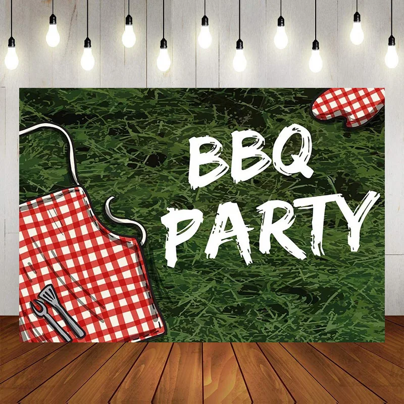 

Backyard BBQ Party Photography Backdrop Rustic Checkered Picnic Background Banner Poster Decor Happy Birthday Party Baby Shower