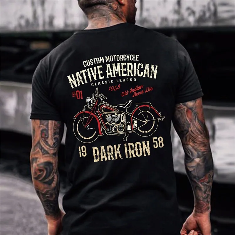 

Men's Unisex T shirt 3D Print Graphic Prints Motorcycle Human O Neck Street Daily Short Sleeve Tops Casual Vintage Oversized Top