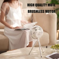 multifunctional tripod fan electric fan usb rechargeable portable outdoor camping fans with led light tripod desktop ventilador