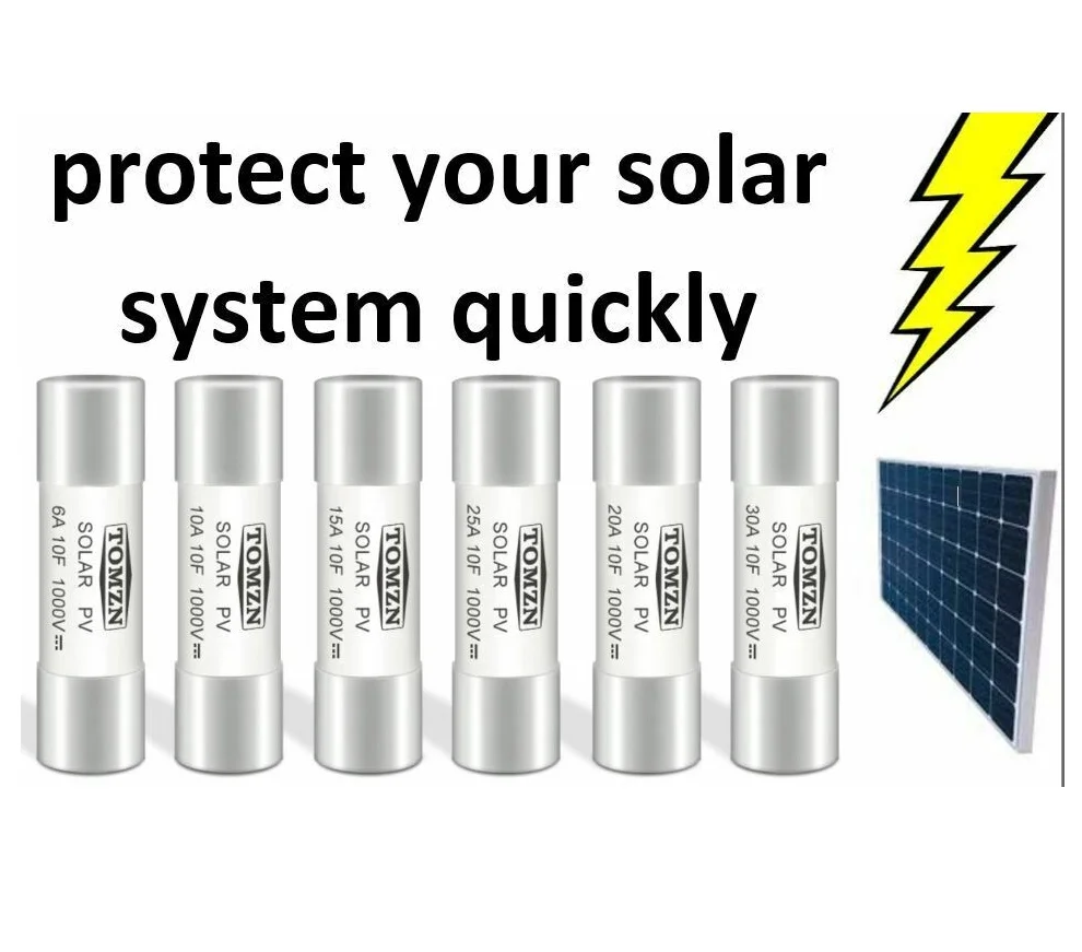 

Photovoltaic String Fuse For Solar Panel 1000 VDC Safe Fuses 6A To 30A High Voltage Solar System Protection 33kA DC PV String