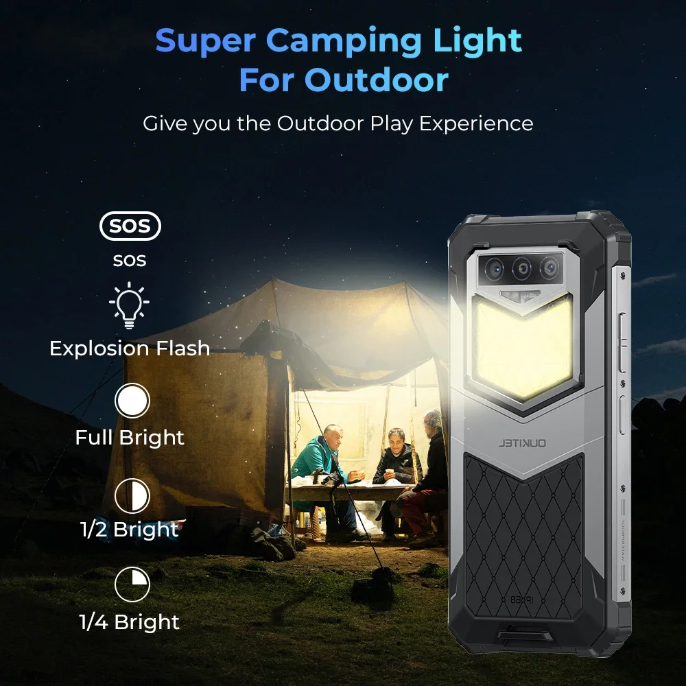 Фото OUKITEL WP26 — защищенный телефон с 6,58-дюймовым FHD+ дисплеем, портативный, для кемпинга, 13-дюймовый (8+5 ГБ+256 ГБ), 20-мегапиксельный, 10000 мАч, Android 13 №3
