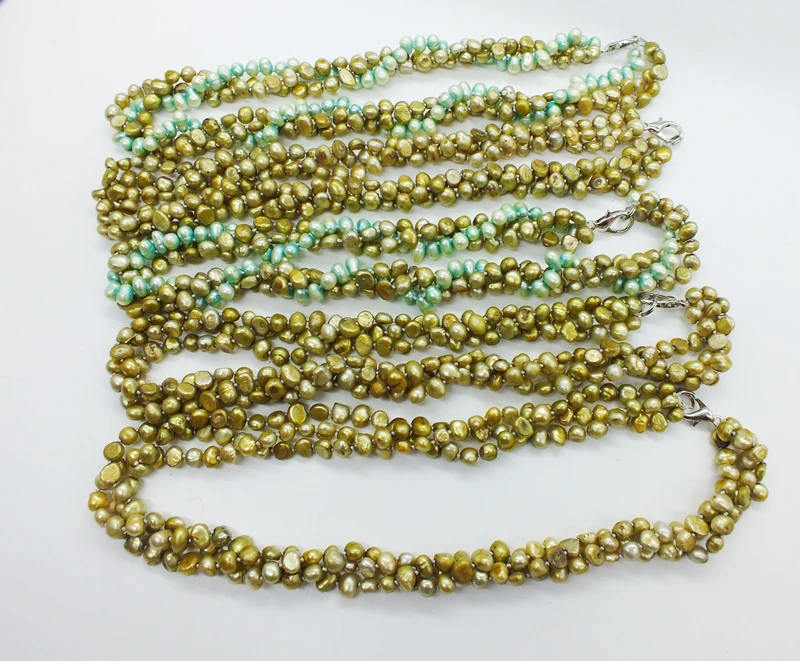 Оптовая продажа 5 шт./Iot 3 акции ожерелье из пресноводного жемчуга 100% пресноводный