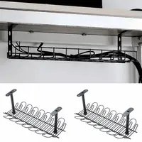 Metal Wire Cord Power Strip Plug Socket Adapter Organizer Shelf Under Desk Cable Management Tray Home Living Room Storage Rack