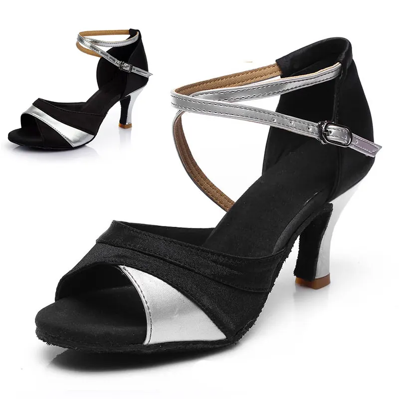 New Latin Dance Shoes Women Girls Salsa Ballroom Party Shoes for Ladies Heels 5/7CM Sandals Red Gold Silver Shoes For Dancing