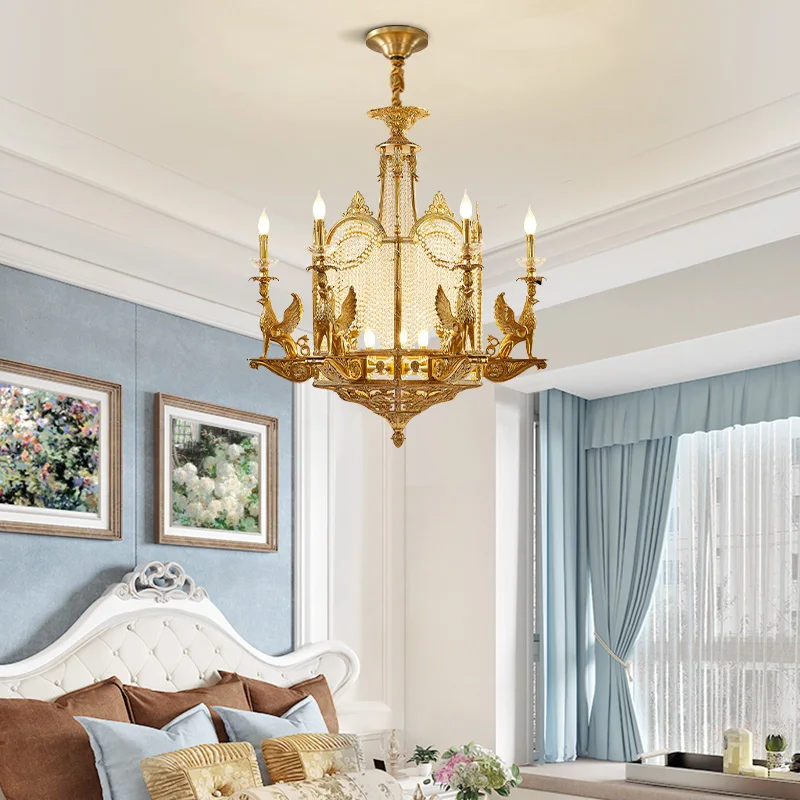 DINGFAN Европейский стиль новая мода медная люстра лампа для крыльца гостиной