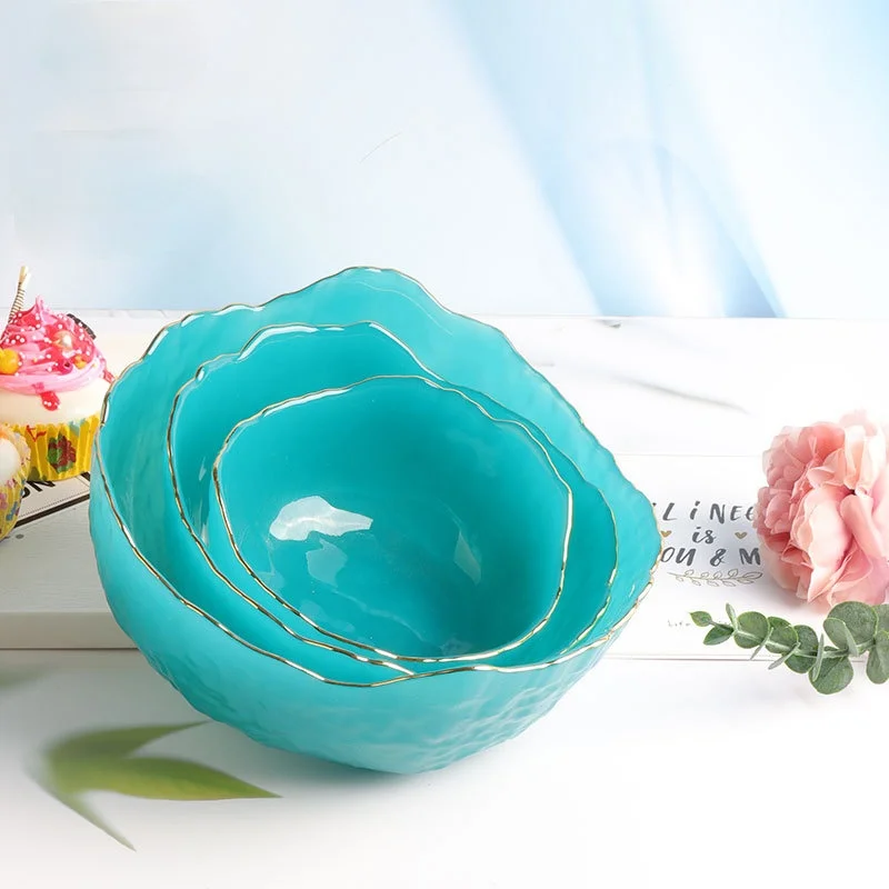 

3 шт./компл. креативная модная дизайнерская Золотая Нефритовая текстура салатная фруктовая десертная миска классический набор посуды горшок