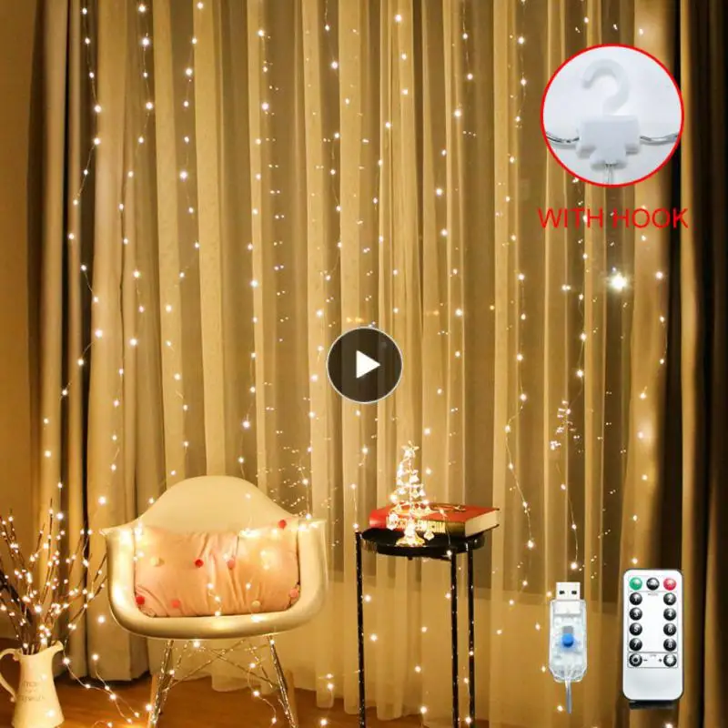 

USD LED Curtain Lights Garland Festoon Led Light Christmas String Lights Christmas Decorations 2022 Holiday Wedding Decorative