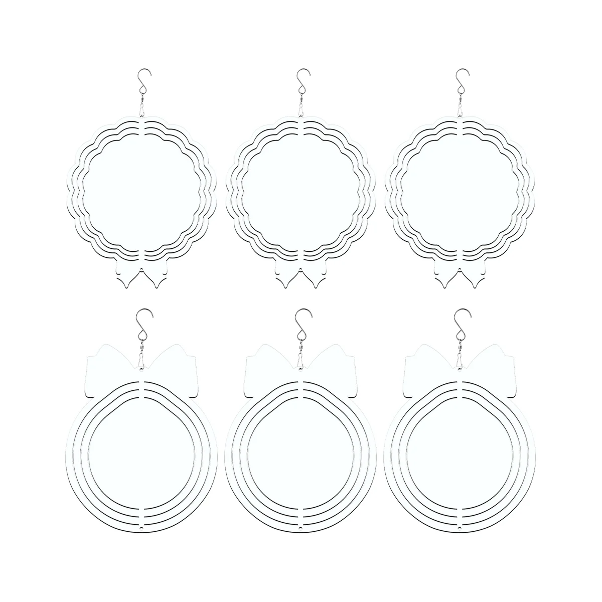 

6Pack 10 Inch Sublimation Wind Spinner Blanks,3D Sublimation Wind Spinner Blanks for Indoor Outdoor Garden Decoration