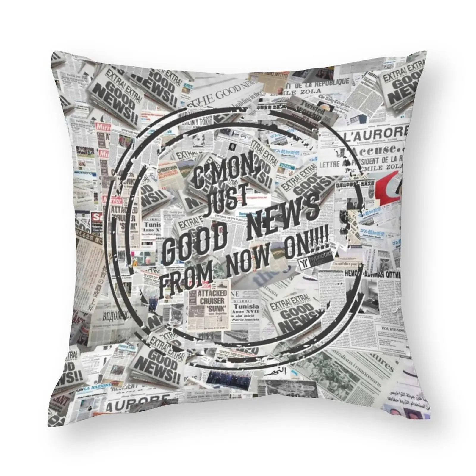 

Винтажная газета Подушка Чехол заголовки коллаж мягкий фоточехол домашний декор на молнии Летний чехол