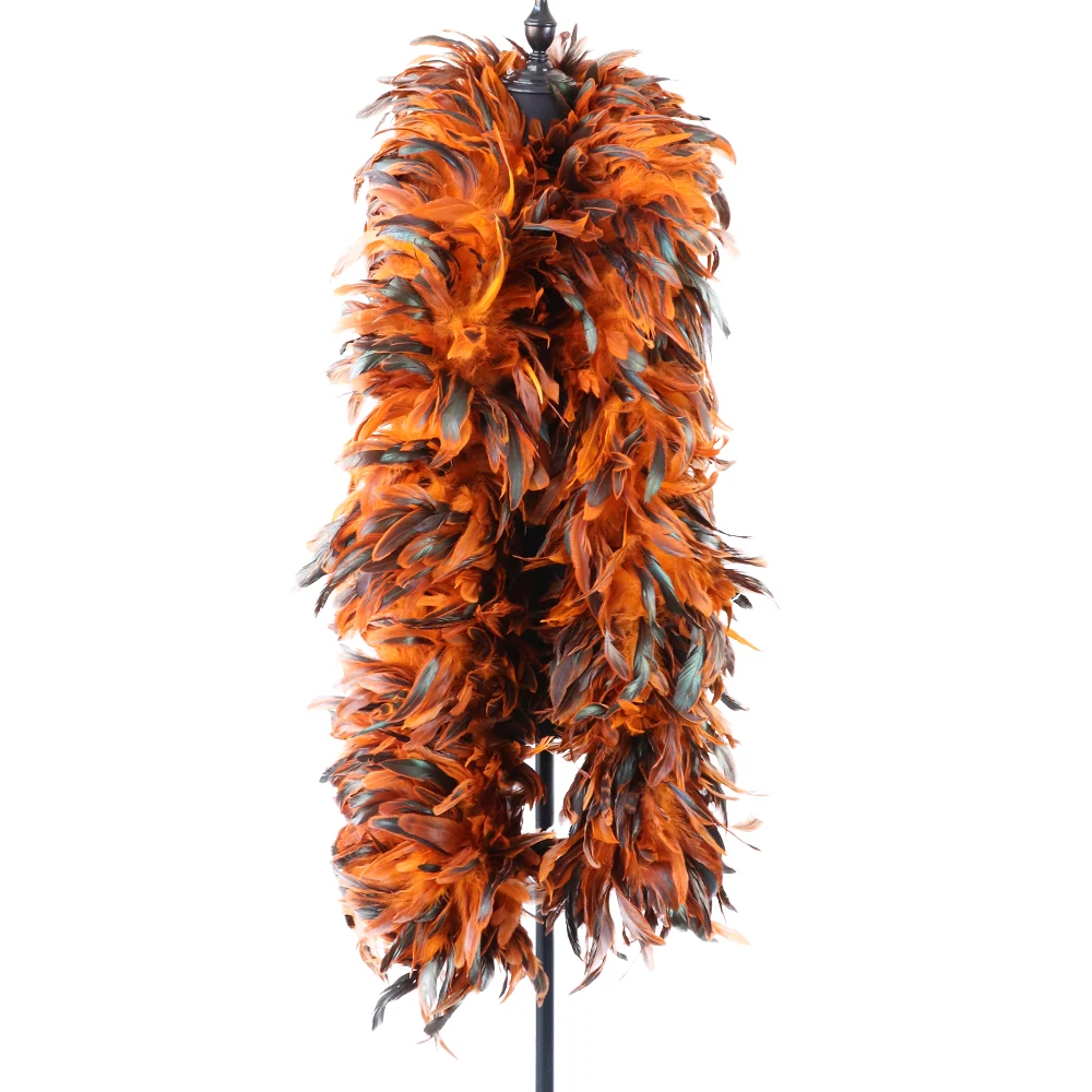 

Colored Rooster Feathers Boa Decoration for Carnival Party Dress Shawl Clothing Sewing Accessories Crafts Plumes 2 Yards