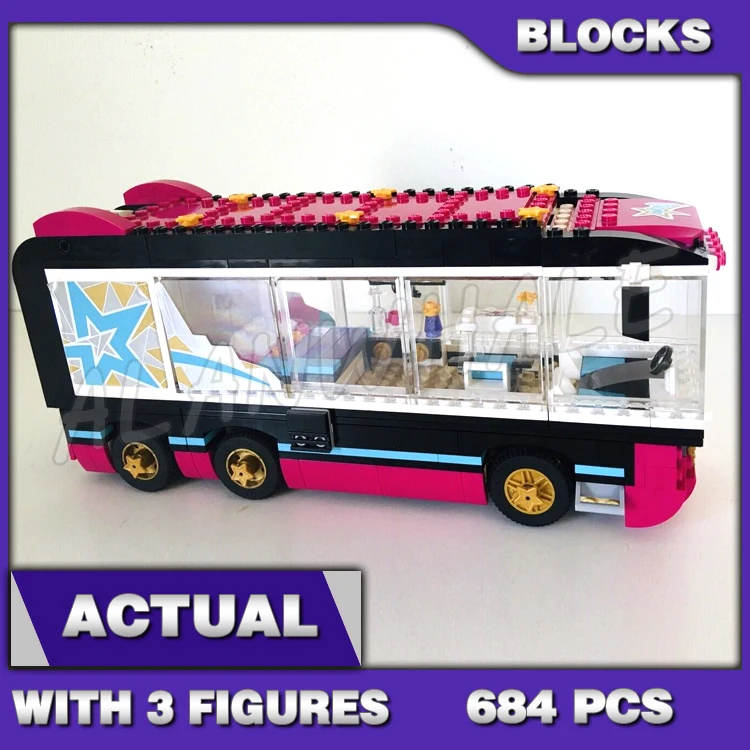 

684pcs Friends Pop Star Tour Bus Party Stephanie 10407 Model Building Blocks Children Sets Kids Sets Bricks Compatible with