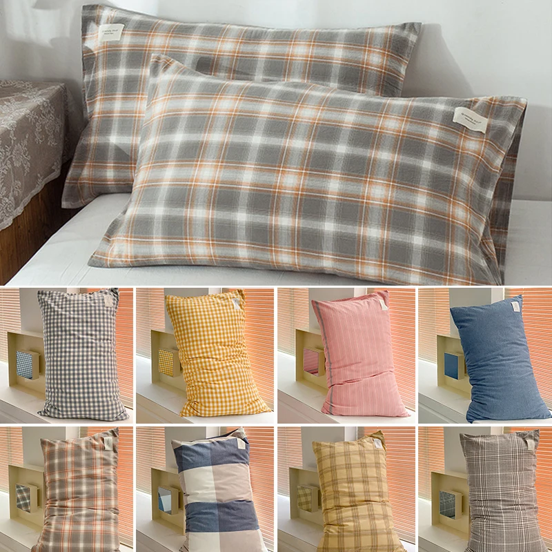 

NEW 1PC 100% Cotton Lattice Soft Pillow Case Cover 30x50cm 48cmx74cm Pillowcase Decorative Bedding Bedroom Home Use