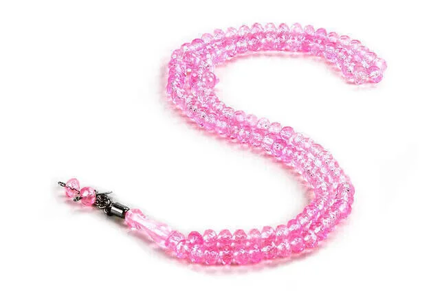

IQRAH Crystal Looking 99 lu Hajj Umrah Gift Rosary 10 Pcs-Pink