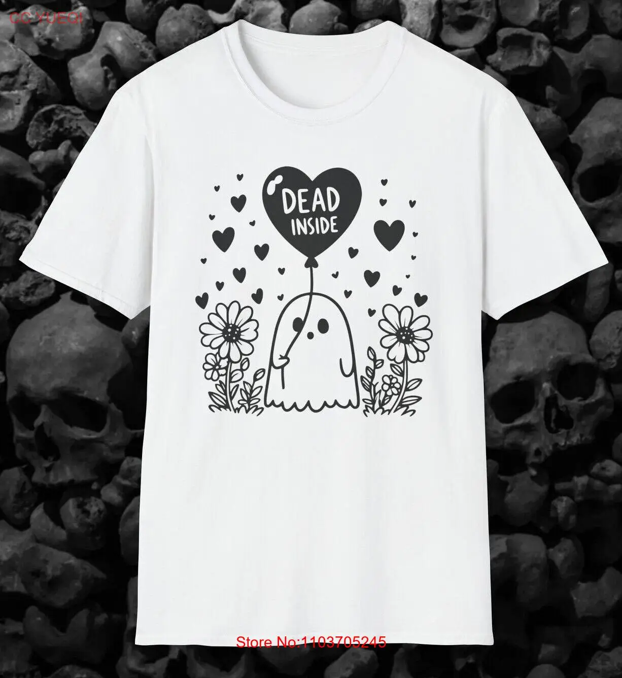 Футболка унисекс DEAD INSIDE Ghost •-• Alt Clothing Рубашка в готическом стиле/Emo/Grunge/Punk