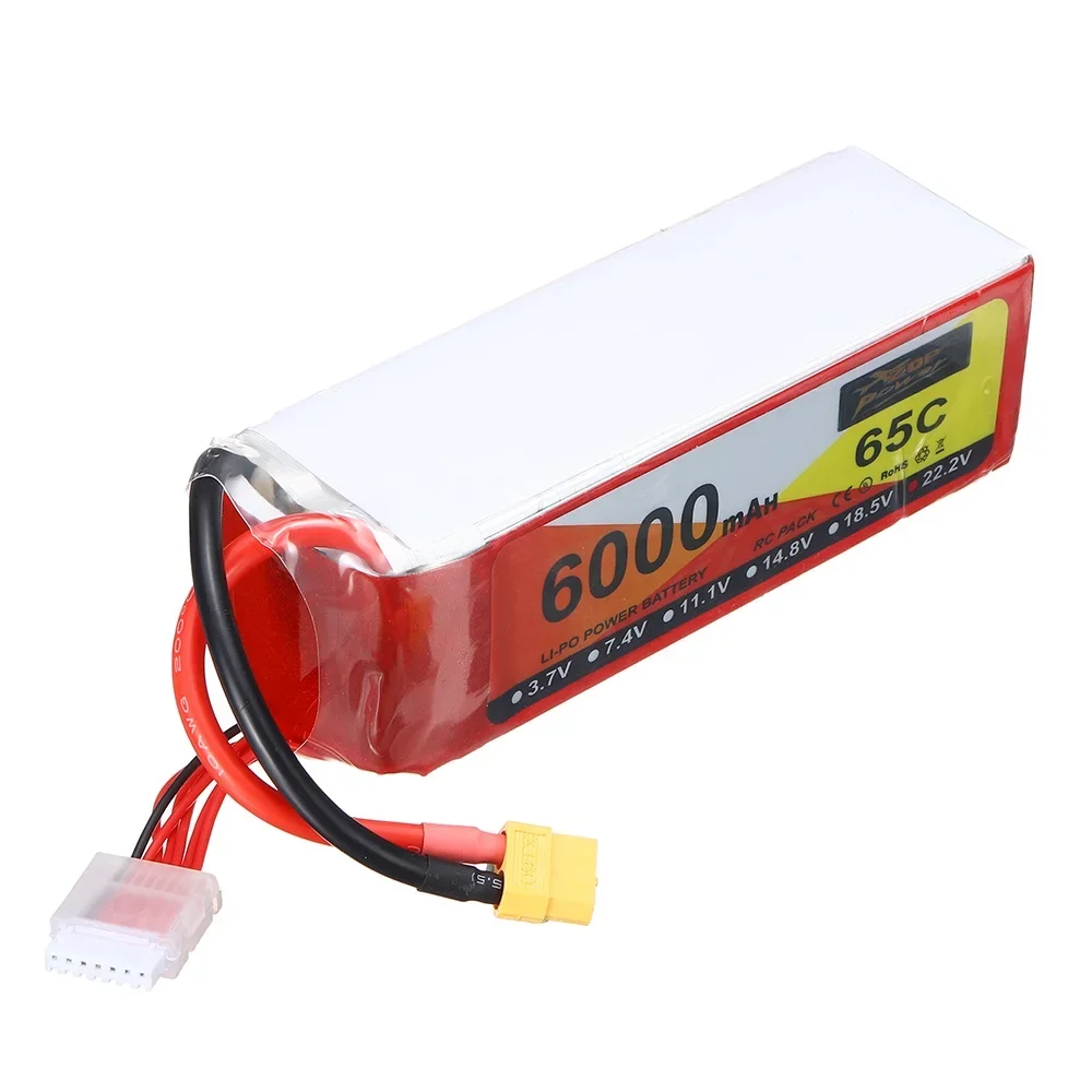 ZOP Power 22 2 В 6000 мАч 65C 6S LiPo аккумулятор XT60 разъем для радиоуправляемого дрона