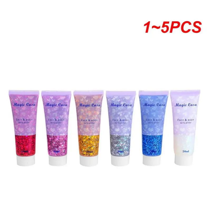 

1~5PCS Body Glitter Gel Long Lasting Waterproof Eyeshadow Stage Party Glitter Eyeshadow Hair Face Body Glitter Cream Diamond