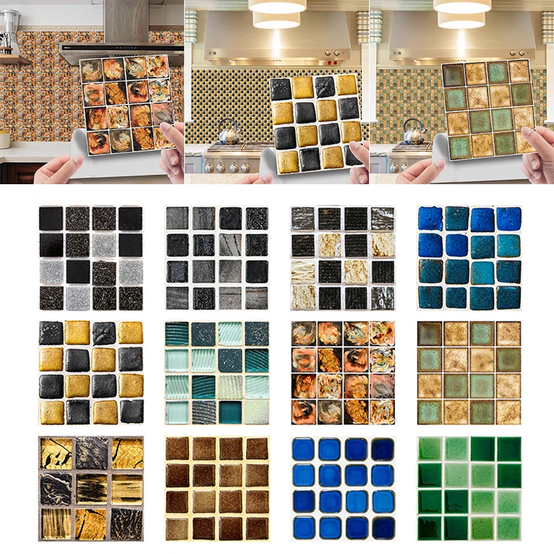 

Tile Stickers Decoration Wall Stickers Floor Stickers Bright Film Stickers Three-dimensional Decorative DIY Creative Glorified