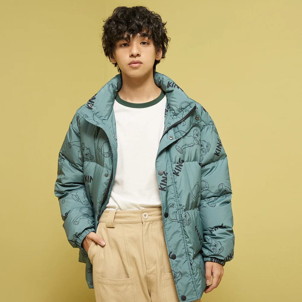 Metersbonwe Printed Down Jacket Men and Woven Loose 90% Gray Duck Down Couple Down Jacket Boy Warm Winter Coat Girl Outerwear