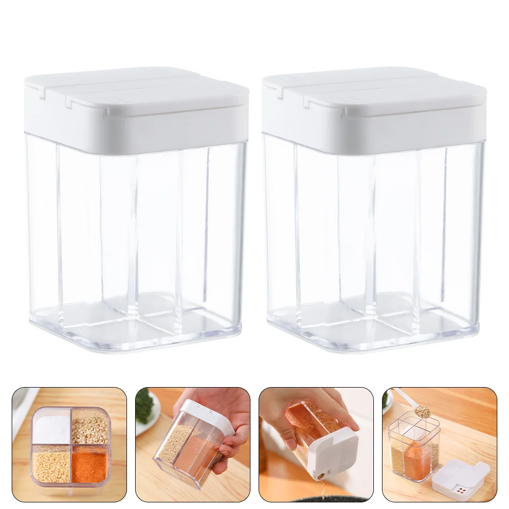 

Condiment Saltcontainers Clear Pepper Jar Dispenser Kitchen Storage Seasoning Bottles Spices Gadget Adjustable Holes Empty Grids