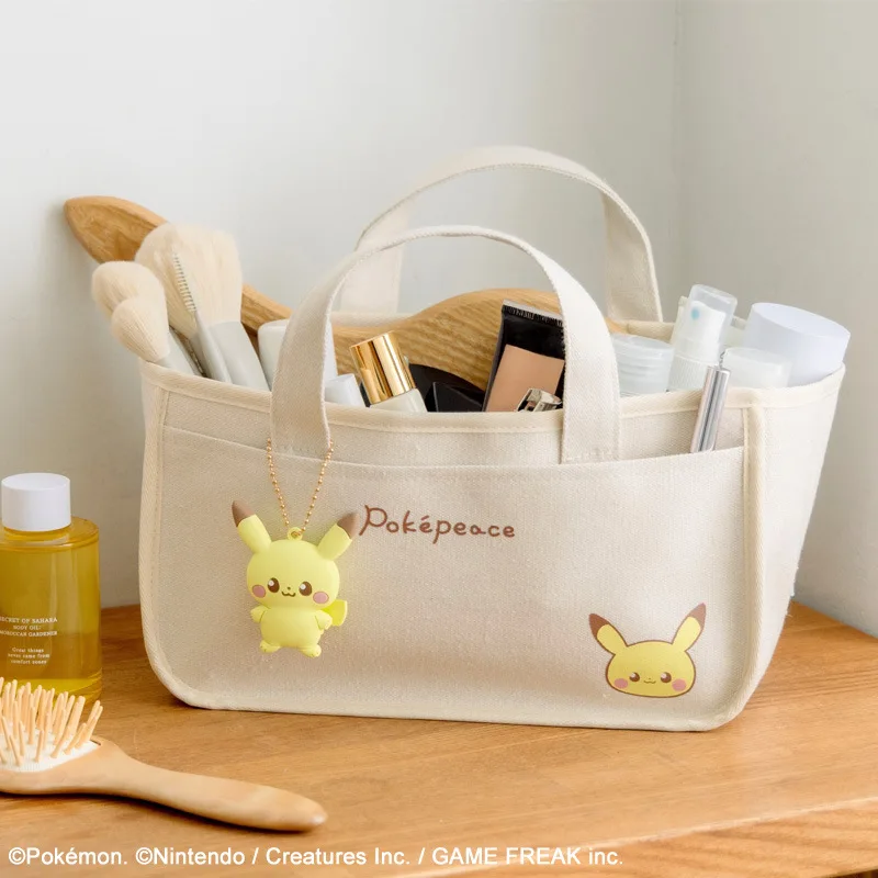 

Pokemon Kawaii Pikachu Piplup Lunch Bag Cute Cartoon High Capacity Canvas Tote Bag Student Lunch Box Bento Box No Stock