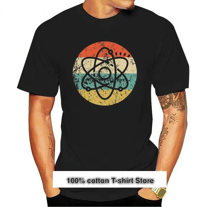 

Camisa de química para hombre, camiseta Retro de ciencia científica, camisa con icono de átomo, camiseta, ropa