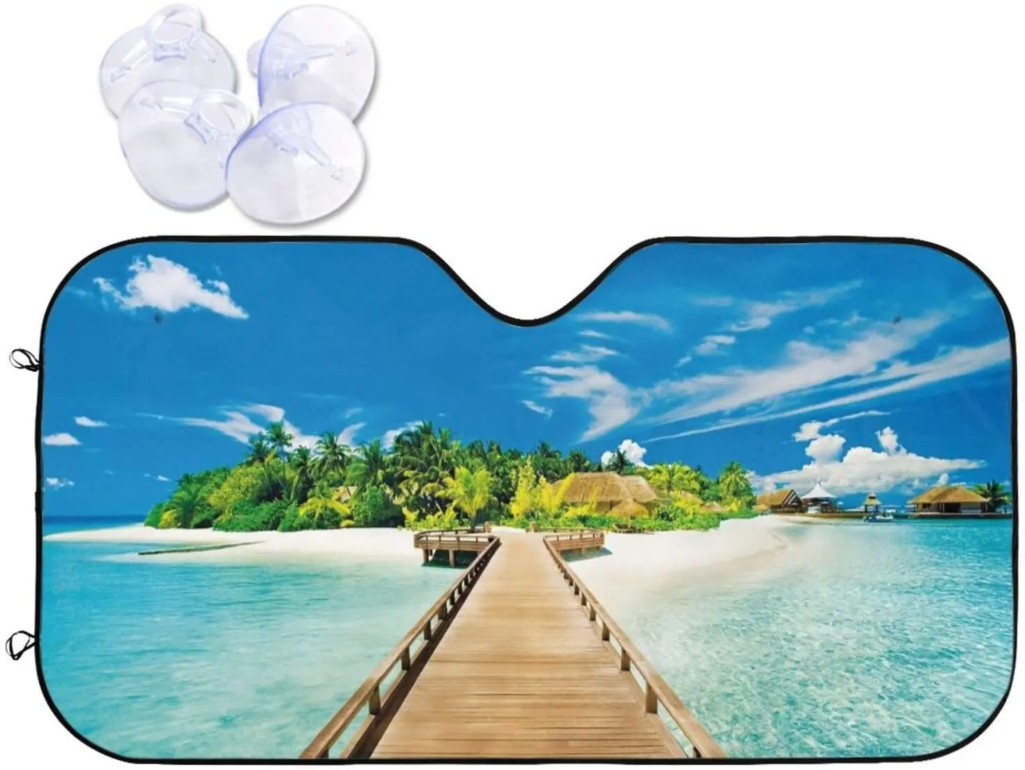 

Summer Beach Windshield Sun Shade Front Protector Folding Car Sun Visor for Truck SUV Blocks UV Rays Keeps Your Vehicle Cool Hol