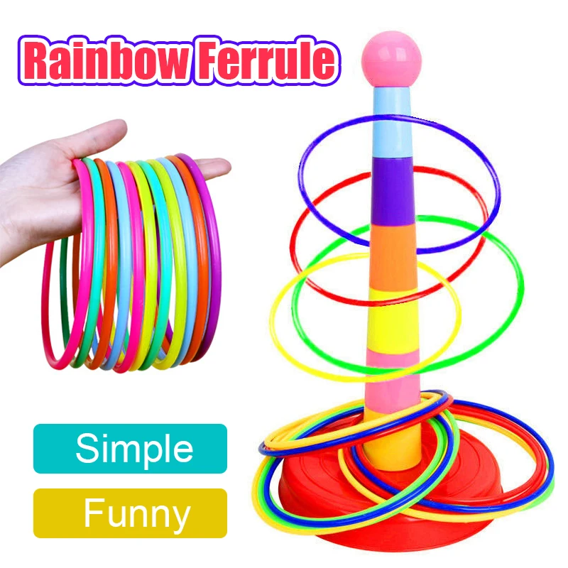 

Children Toy Sports Mini Hoop Circle Ferrule Stacked Layers Game Parent-Child Interactive Outdoor Indoor Throwing Game Kid