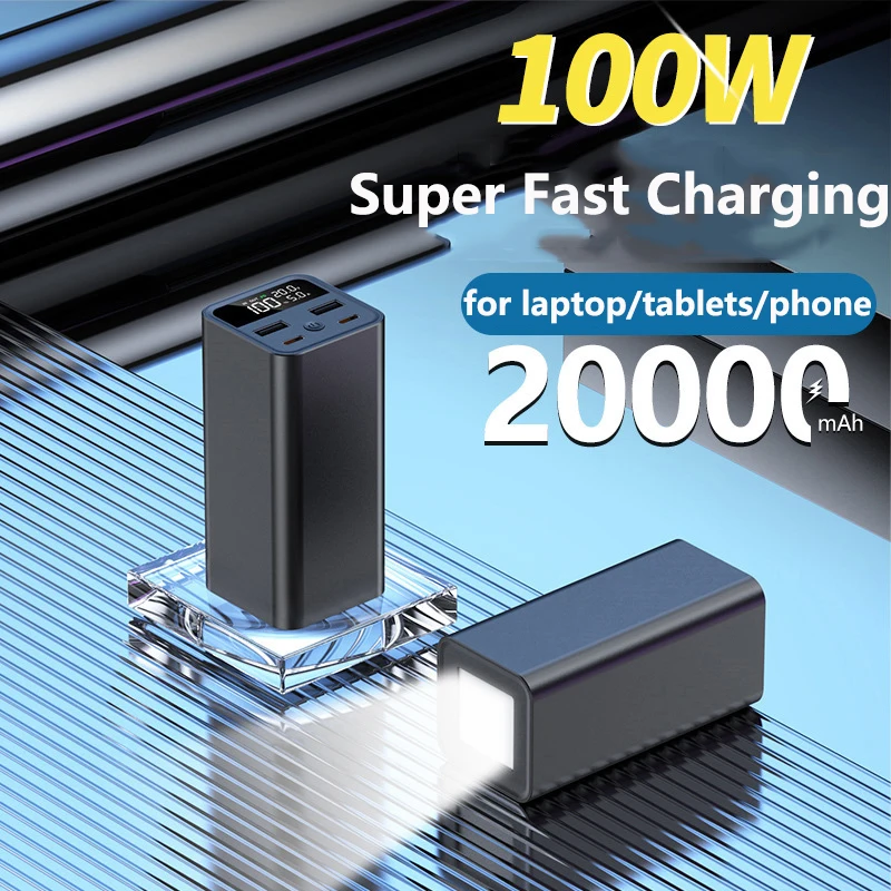 

NEW 20000mAh Power Bank 100W PD Two-Way Fast Charging Powerbank for iPhone 14 13 Samsung S22 Huawei Xiaomi Laptop Notebook