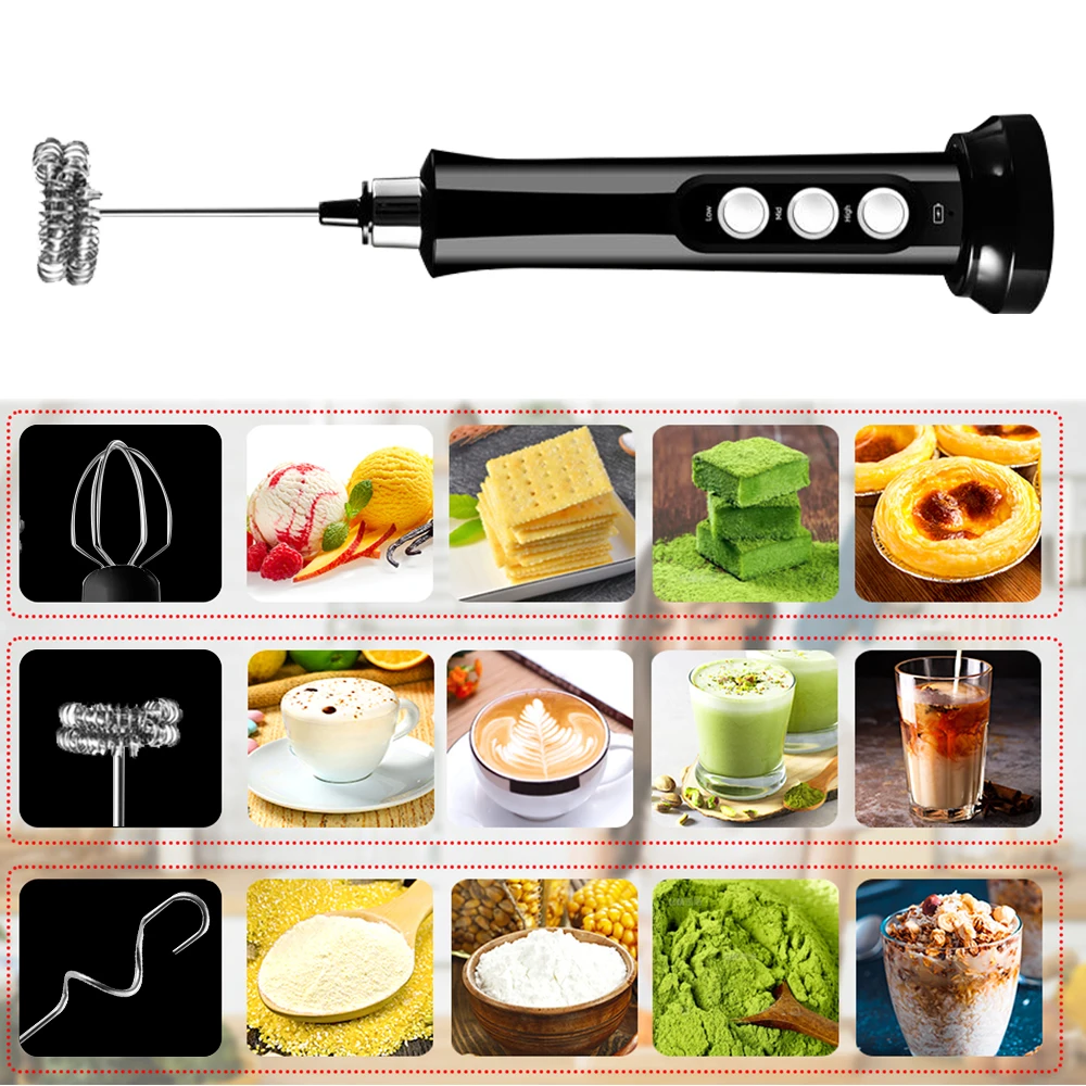 3 шт. венчик Ручной смеситель для латте капучино горячий шоколад беспроводной