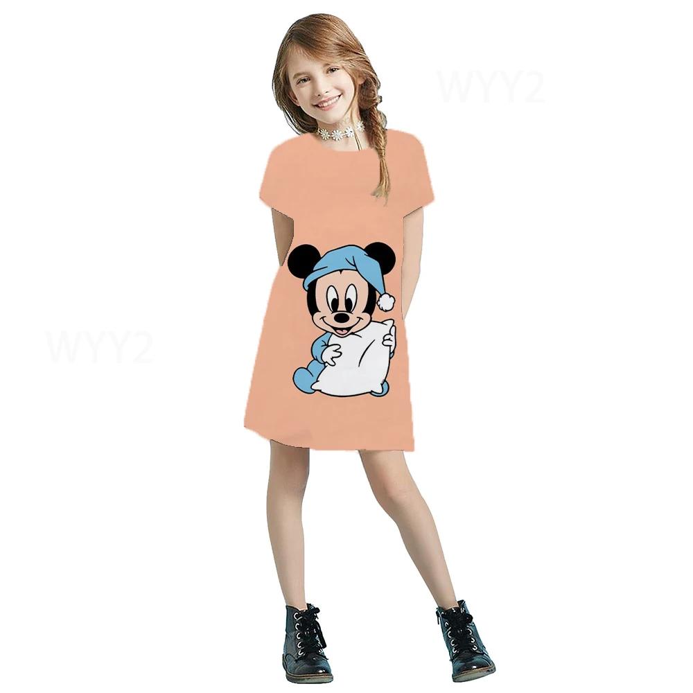 

Mickey Mouse Girls Cosplay Cartoon Costume Minnie Mouse Dress Kids Summer Disney Collection Costumes for Girls
