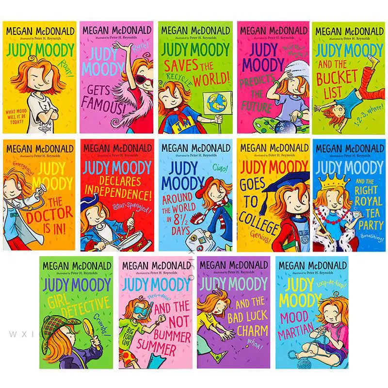 14 Full Set of English Original Story Children's Enlightenment Picture Book Strange Little Judy  Judy Moody Slipcase Set
