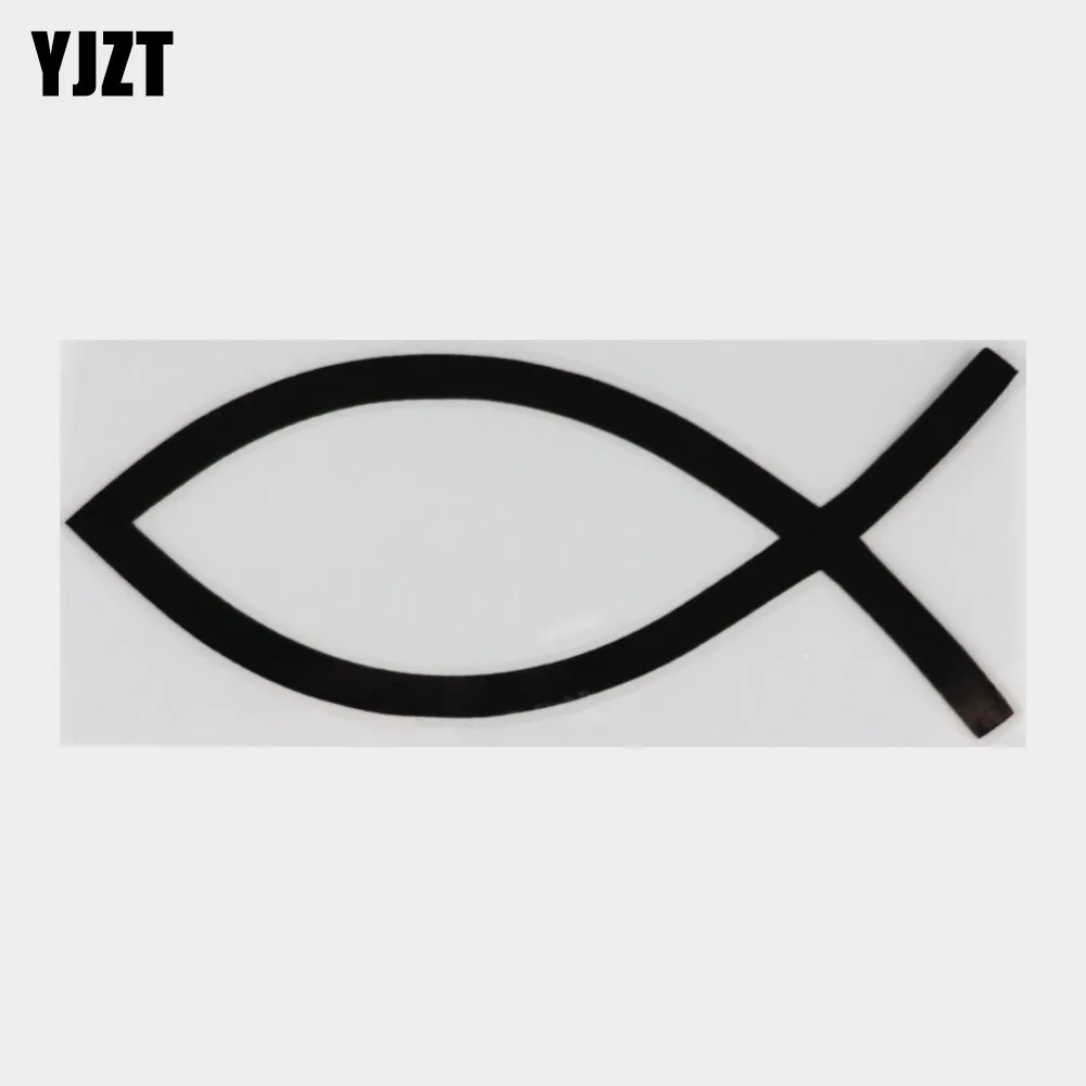 

15.2*6.4CM JESUS FISH Vinyl Decal Window Glass Decoration Car Sticker Motorcycle Accessories Black/Sliver C6-1255