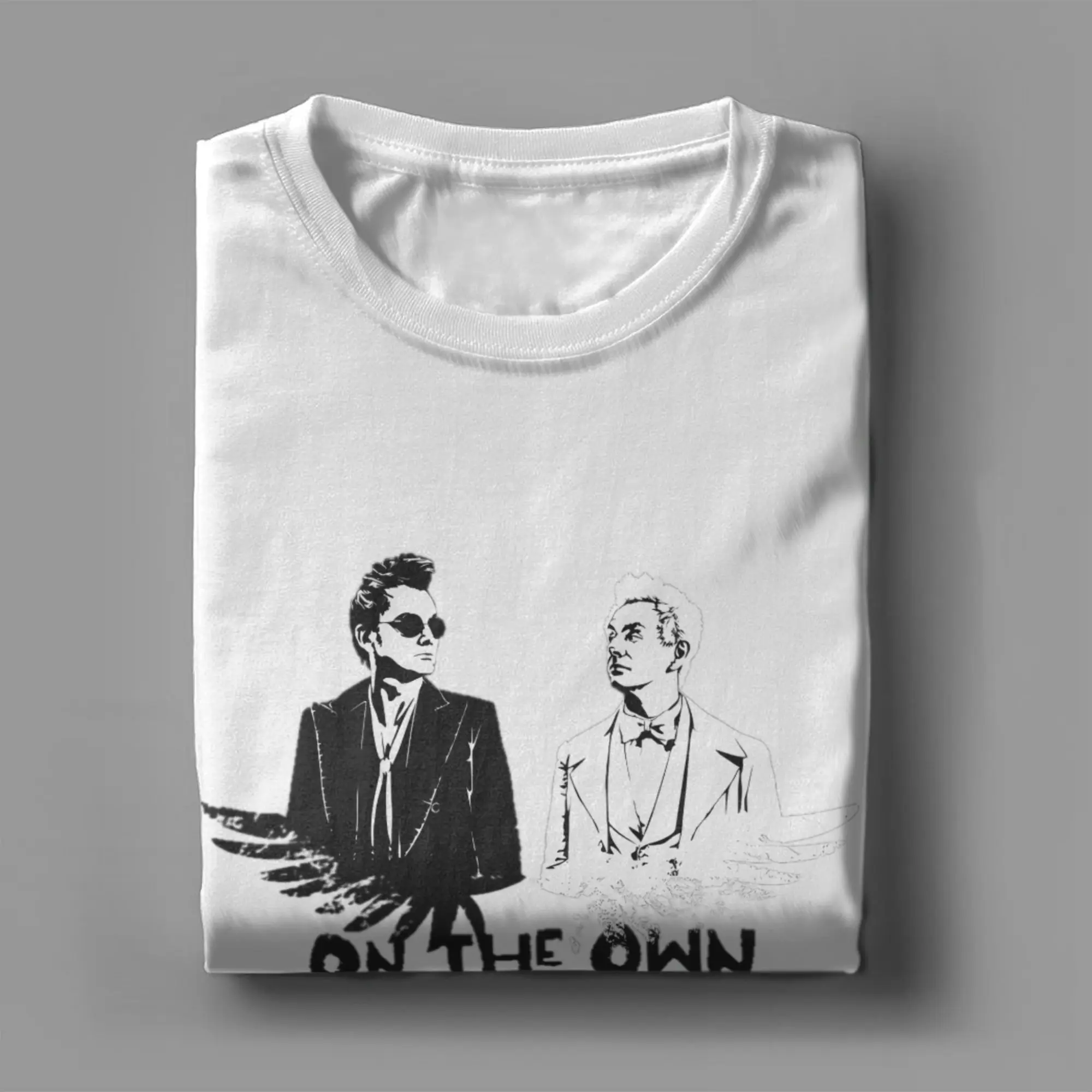 Фото Футболка Good Omens для мужчин и женщин, 100% хлопок, повседневная футболка с круглым воротником, футболки с изображением ангелов, топы с короткими рукавами, новое поступление №3
