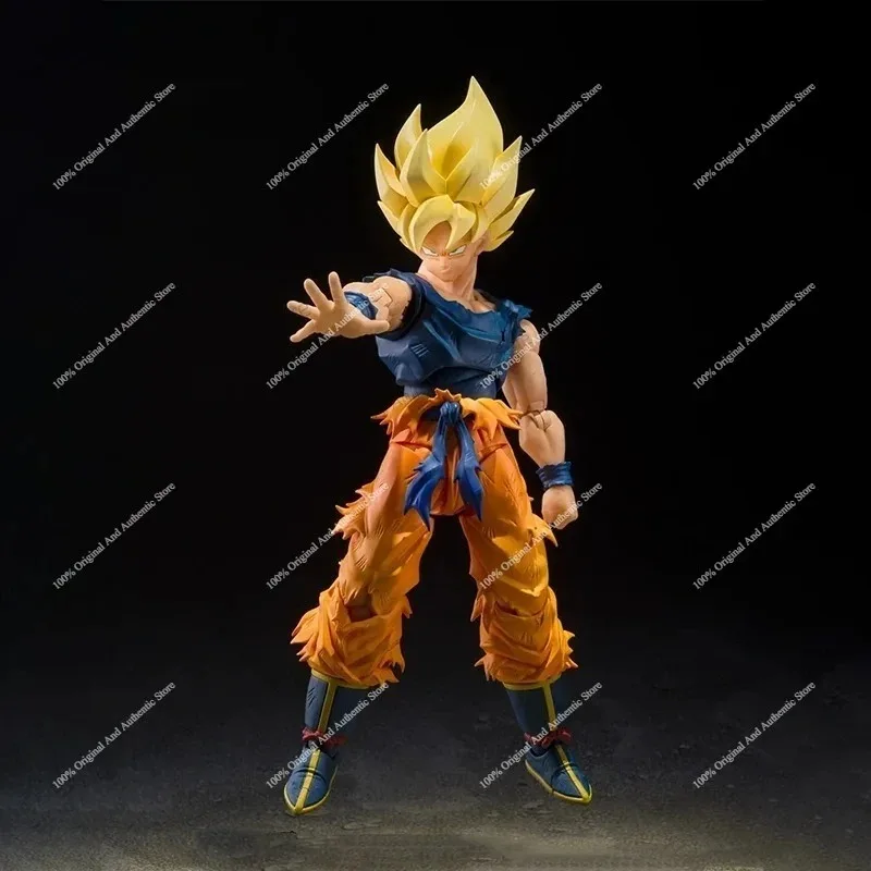 Фото В наличии 100% оригинальная фигурка Bandai SHFiguarts DBZ Супер Сайян Гоку с боевыми повреждениями, коллекционная аниме-фигурка, украшение для рабочего стола, подарок. №3