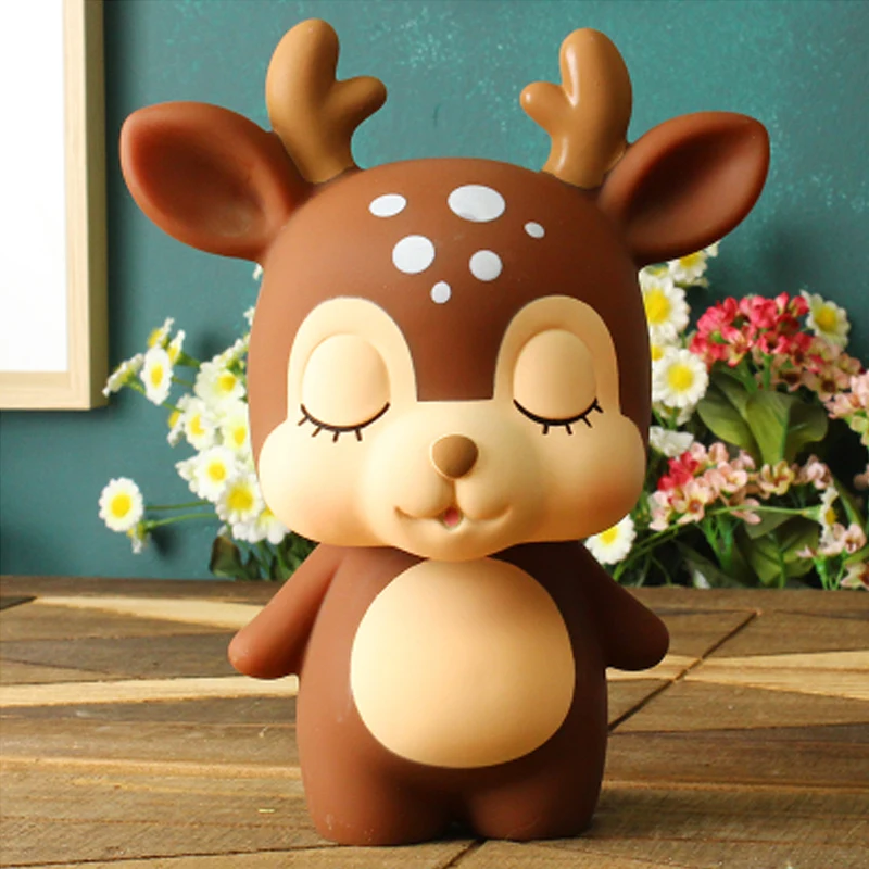 

Creative Resin Coin Piggy Bank Cartoon Deer-shaped Piggy Bank Living Room Bedroom Desktop Decoration Ornaments Godzilla