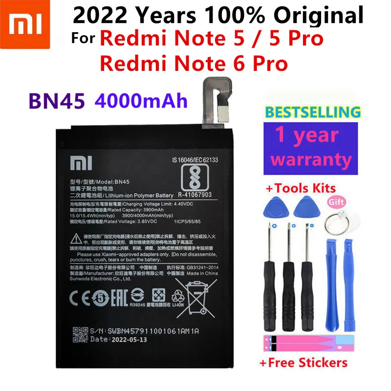 2022 год 100% Новый оригинальный аккумулятор для телефона Xiaomi Redmi Note 5 Note5 6 Pro BN45 4000 мАч