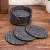 10pcs round felt coaster dining table protector pad heat resistant cup mat coffee tea hot drink mug placemat kitchen accessories