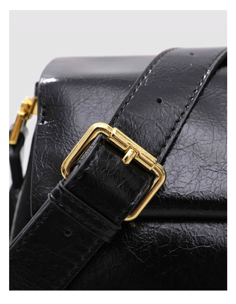 Elmsk 2022 French Vintage Leather Large Capacity Tote Bag Women French Vintage Square Leather Bag