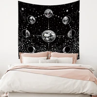 black and white moon mandala tapestry bohemian decoration wall hanging bedroom psychedelic scene starlight art home dormitory