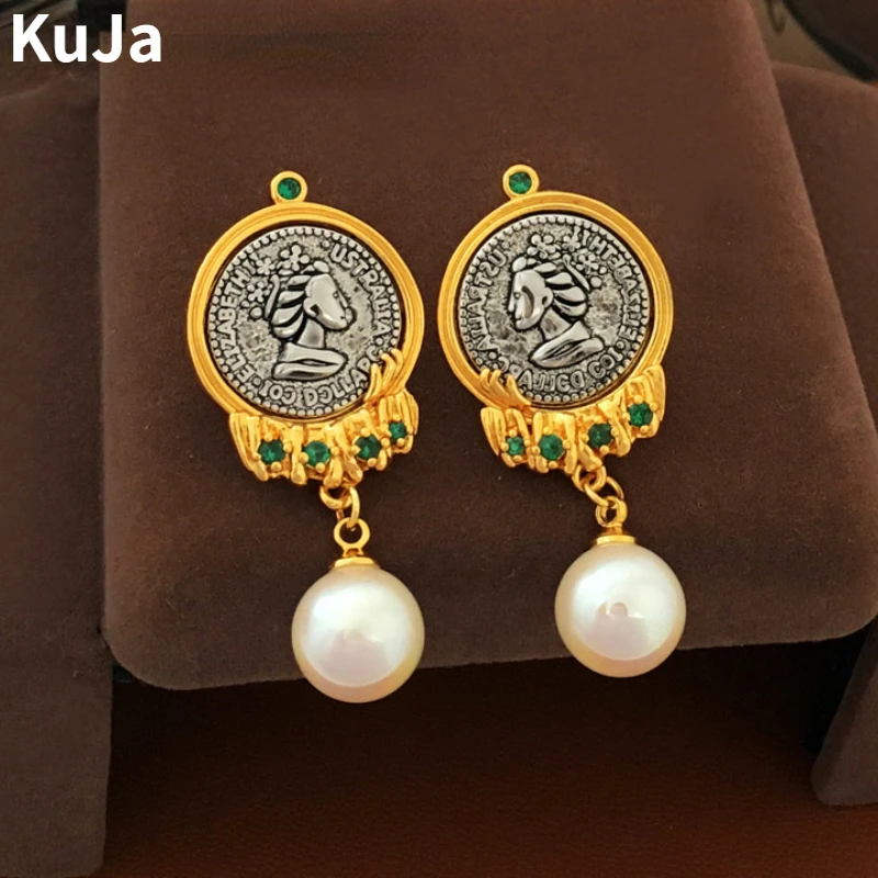 

Trendy Jewelry 925 Silver Needle Vintage Temperament Simulated Pearl Earring For Women Party Gifts Simply Design Ear Accessories