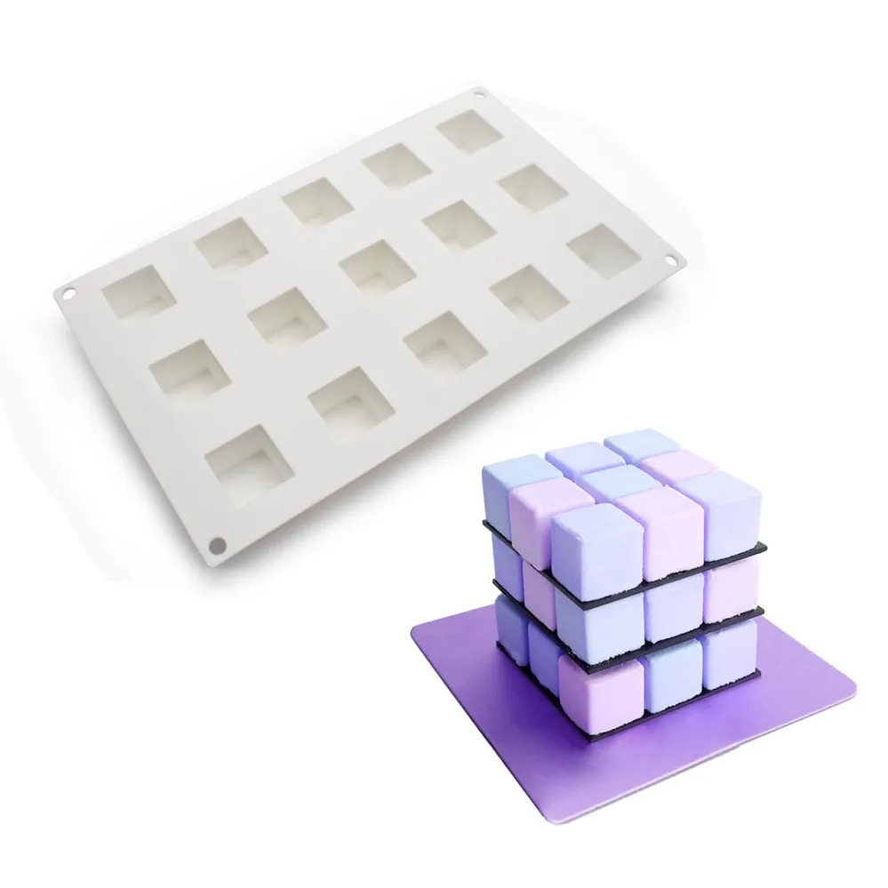 Square Cube Mousse Mold Silicone Cake Mold Jelly Soap Mold Baking Utensils kitchen tools cake decorating tools