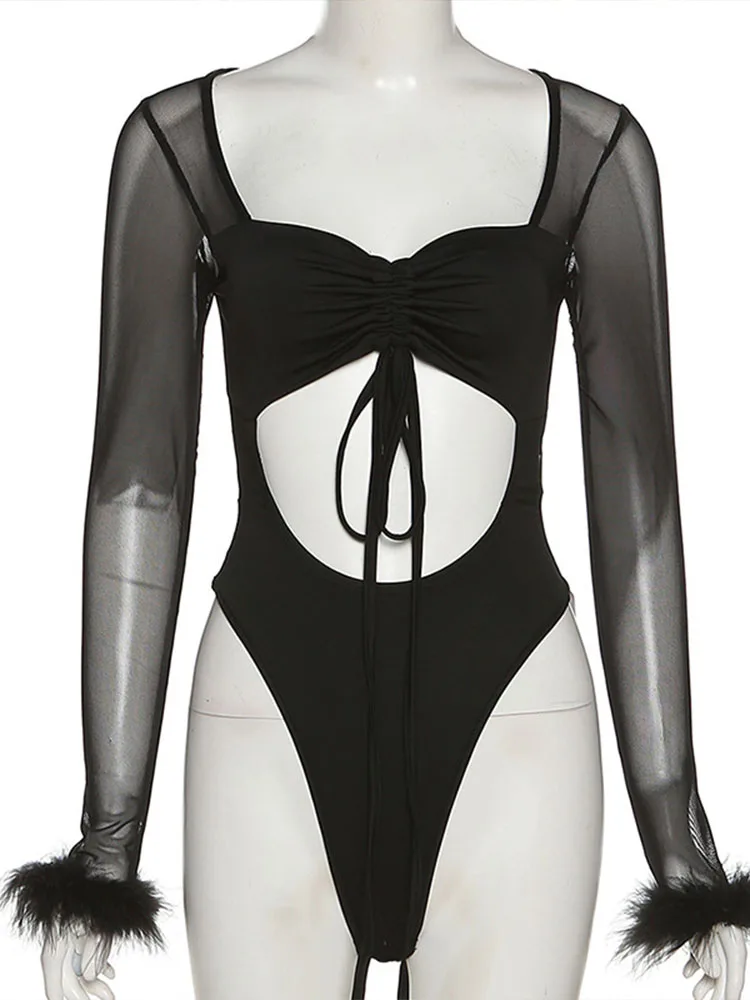 OMSJ женские вечерние пикантные комбинезоны с вырезами в стиле пэчворк топ 2021