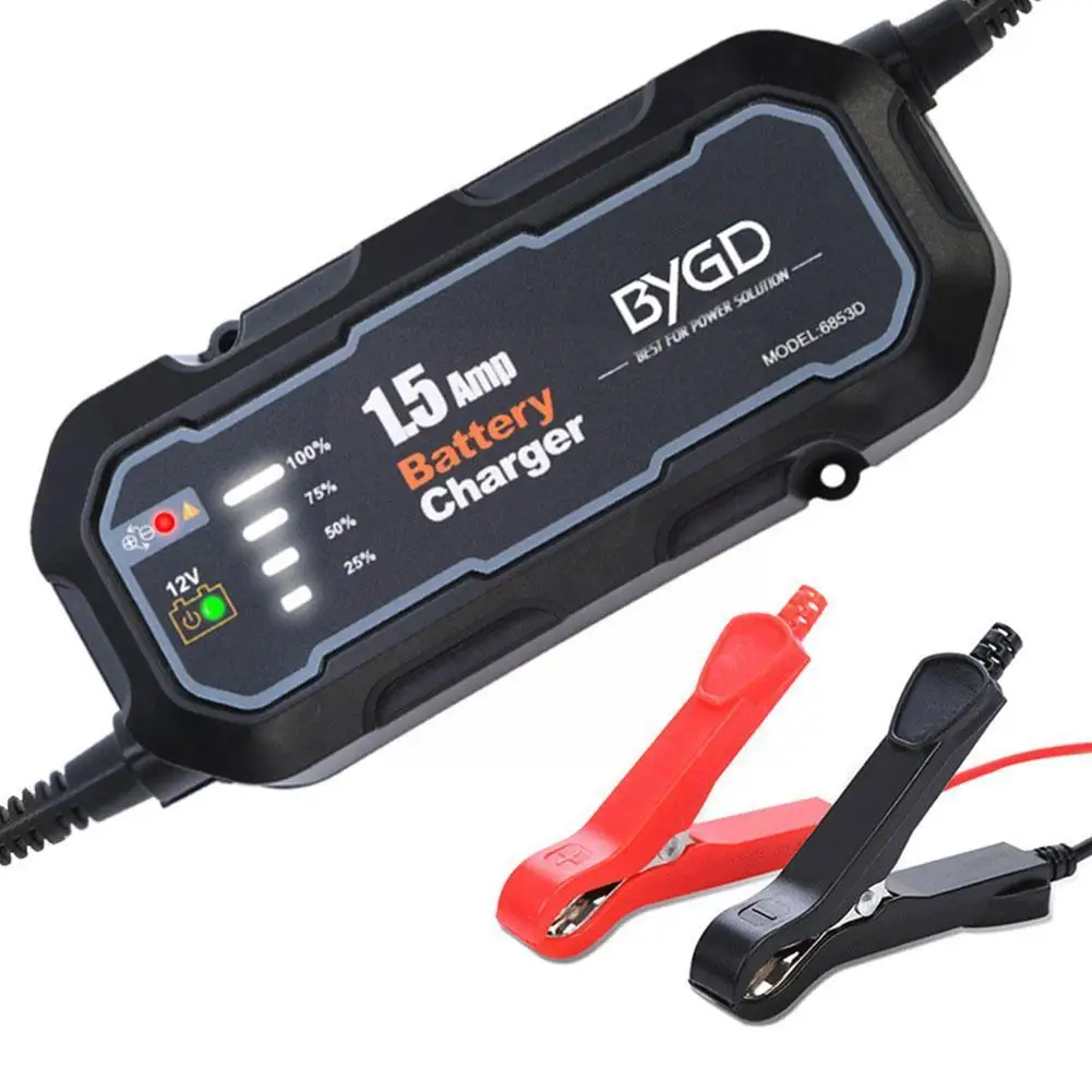 

Car Automatic Battery Charger 12v 1.5a Automatic Battery Charging Tool Maintainer For Car Motorcycle Trickle Charg H5g7