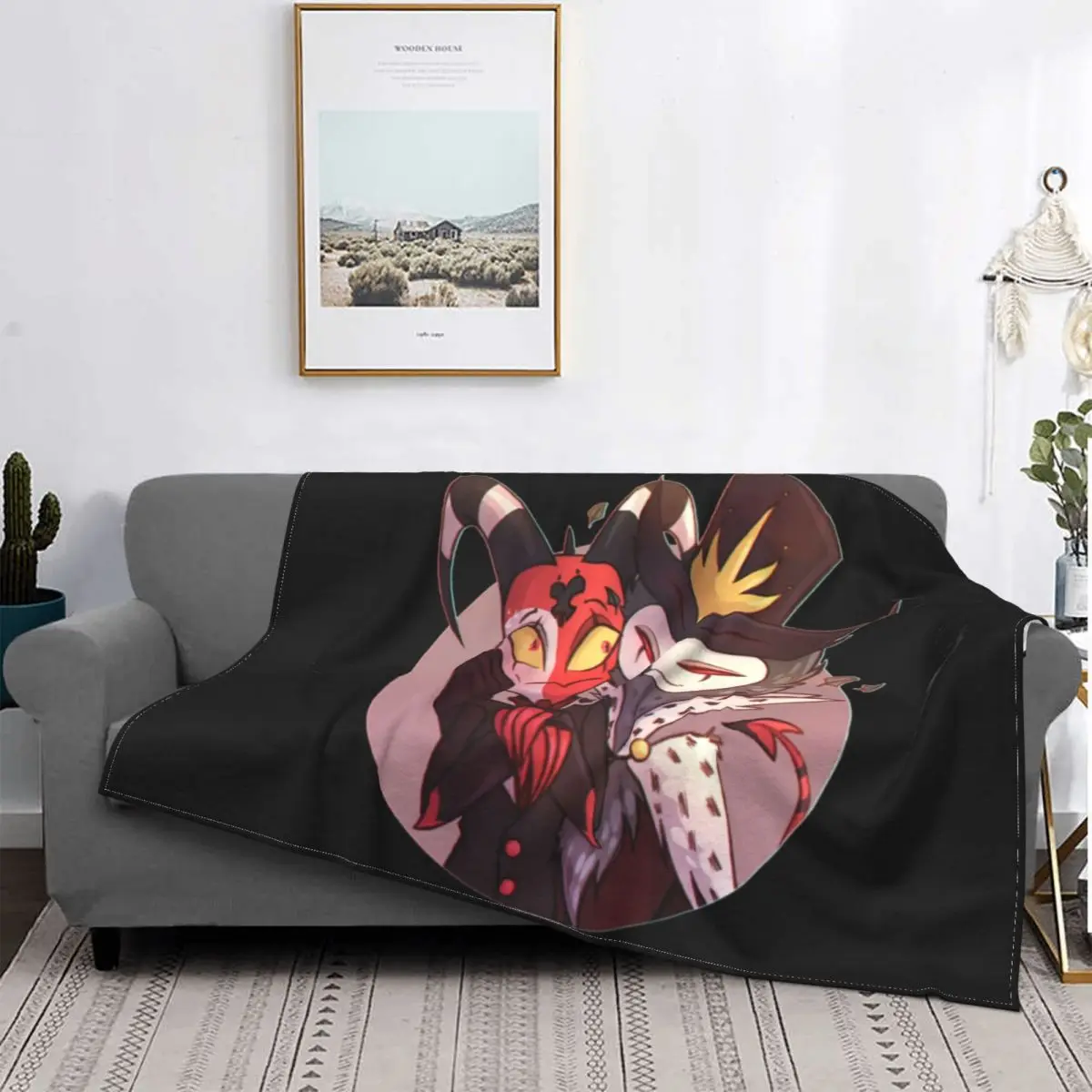 

Helluva Boss Blitzo Blitzo Stolas Plush Blanket Animation Fashion Throw Blankets for Bed Sofa Couch 200x150cm Rug Piece