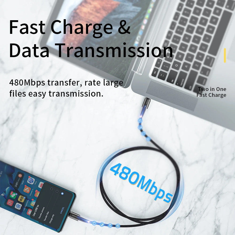 Essager USB C To Type Cable PD100W 60W Fast Charge Mobile Cell Phone Charging Cord Wire For Xiaomi Samsung Huawei Macbook iPad |